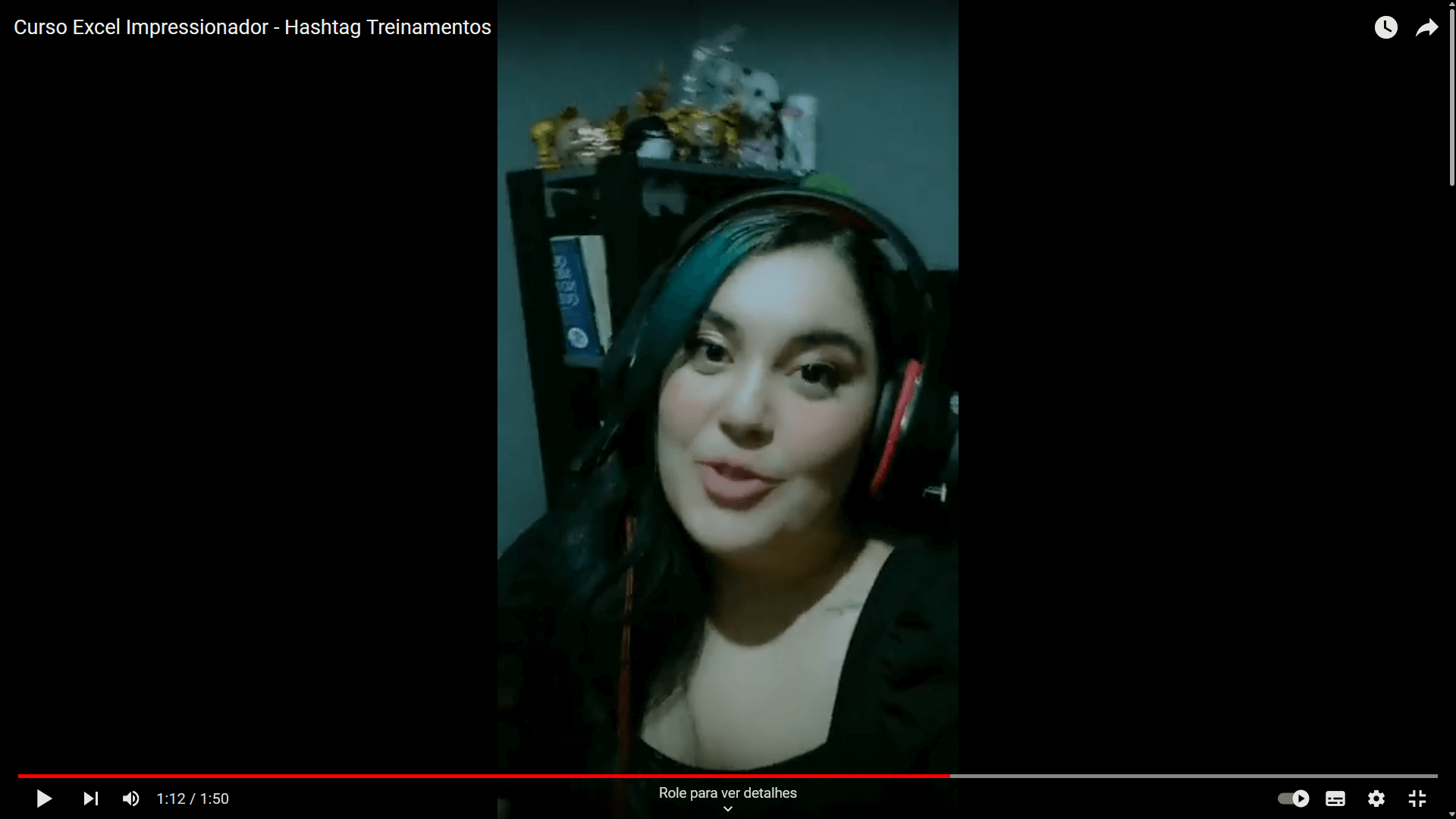 Depoimento em vídeo de Maiara Rocha, aluno(a) do curso de Excel