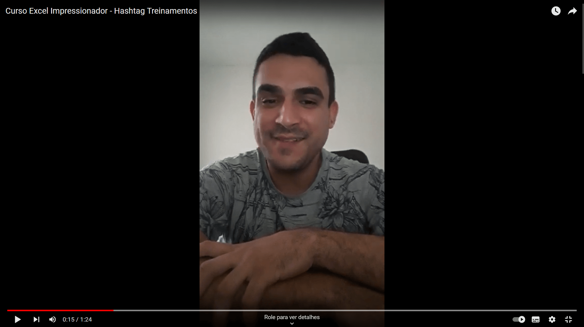 Depoimento em vídeo de Luan Araujo, aluno(a) do curso de Excel