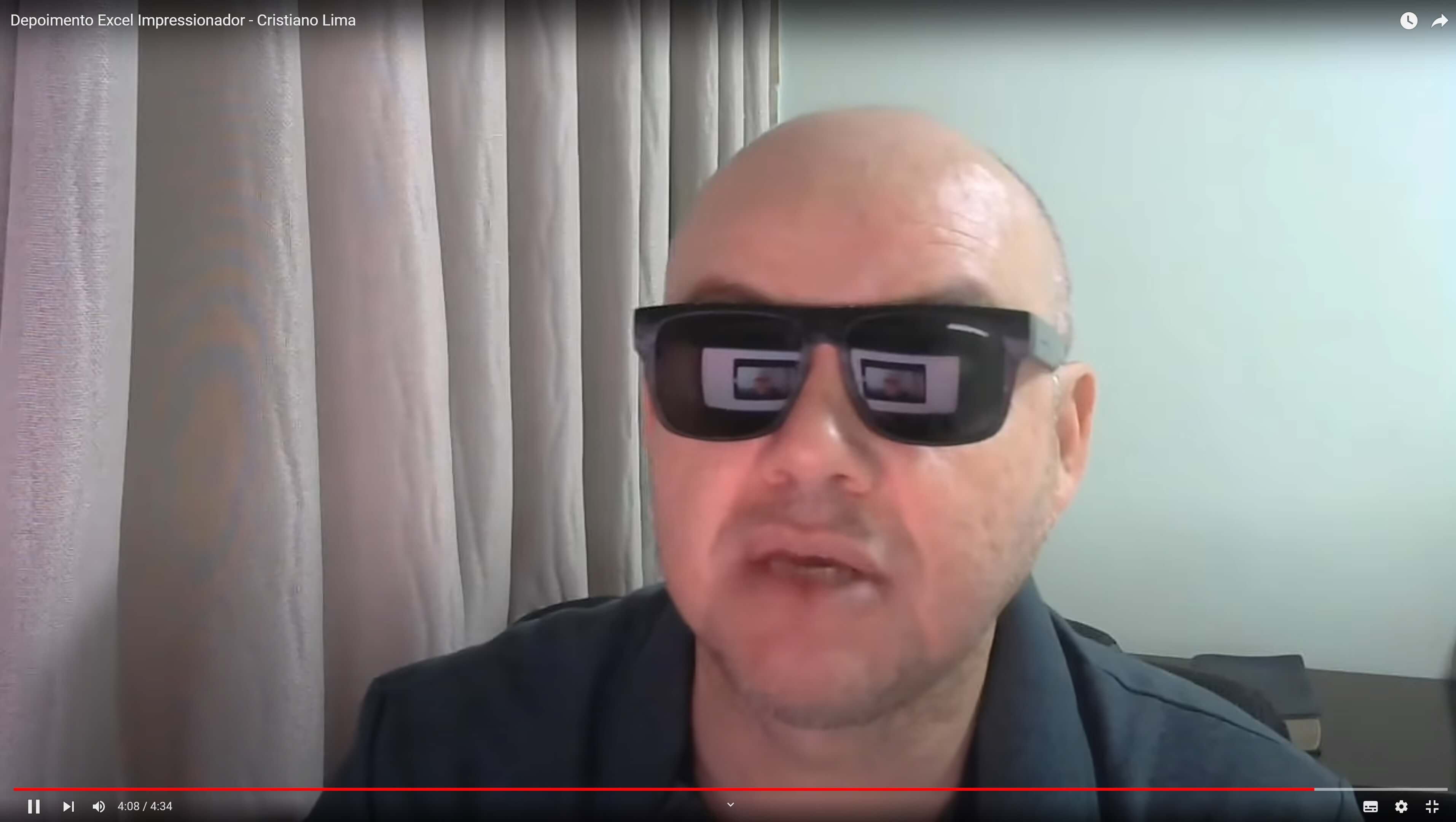 Depoimento em vídeo de Cristiano Lima, aluno(a) do curso de Excel
