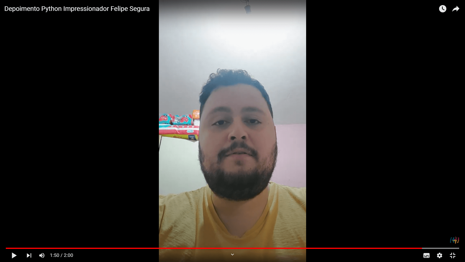 Depoimento em vídeo de Felipe Segura, aluno(a) do curso de Python
