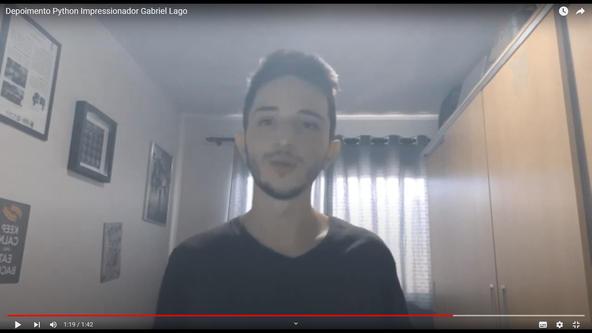 Depoimento em vídeo de Gabriel Lago, aluno(a) do curso de Python