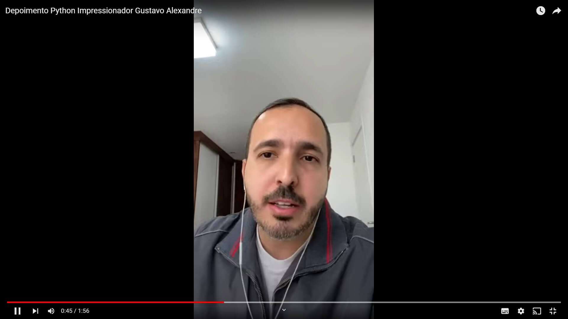 Depoimento em vídeo de Gustavo Alexandre, aluno(a) do curso de Python