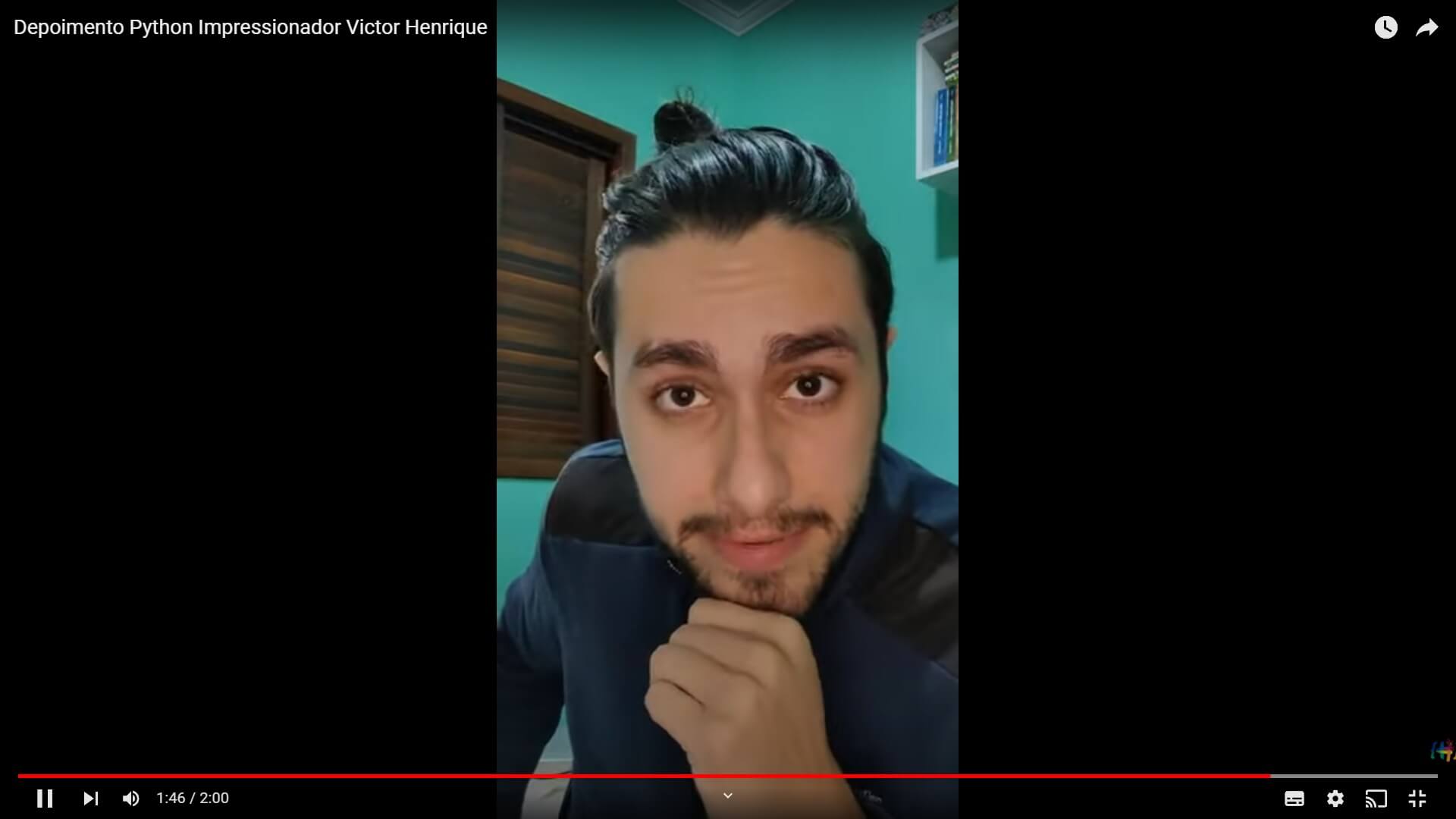 Depoimento em vídeo de Victor Henrique, aluno(a) do curso de Python