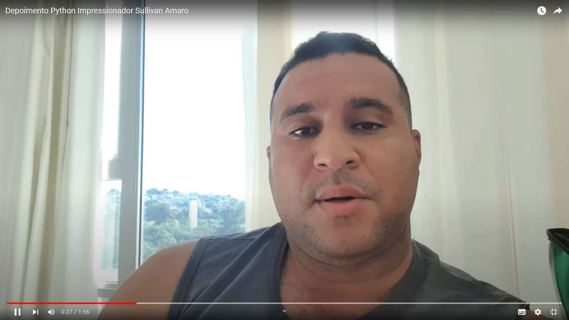 Depoimento em vídeo de Sullivan Amaro, aluno(a) do curso de Python