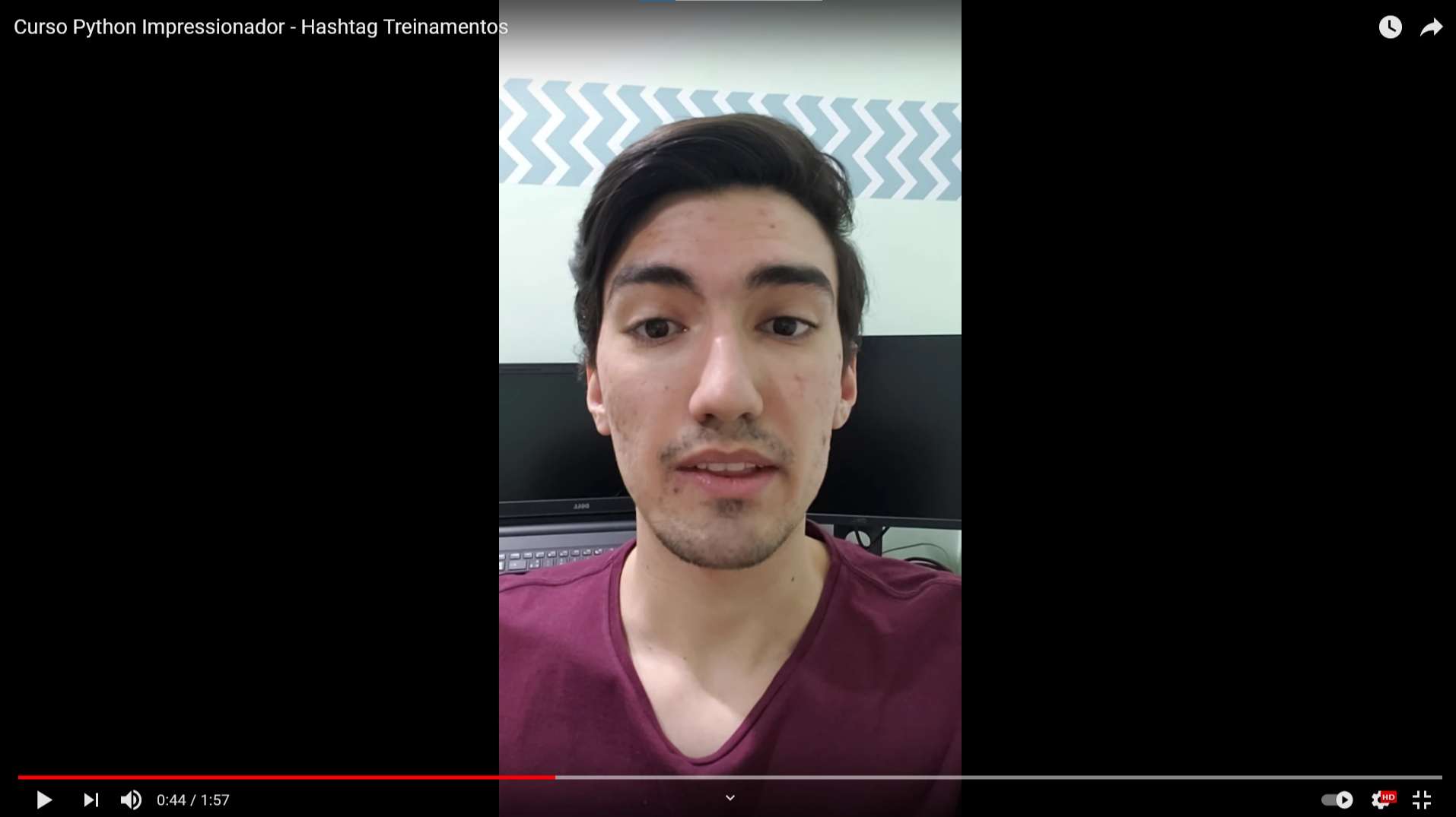 Depoimento em vídeo de Augusto Cesar, aluno(a) do curso de Python