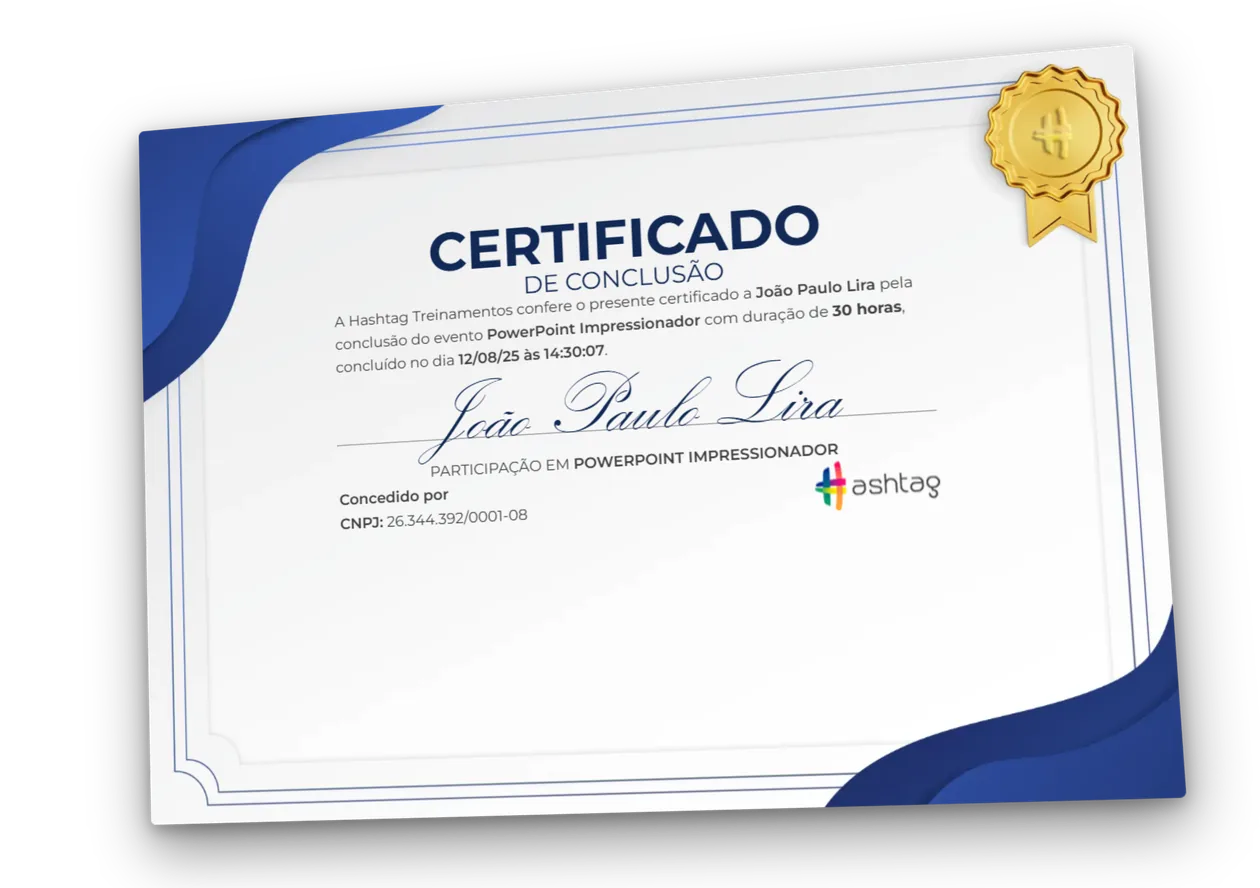 Modelo do certificado de conclusão do PowerPoint Impressionador
