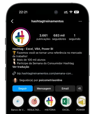 Smartphone com o Instagram da Hashtag