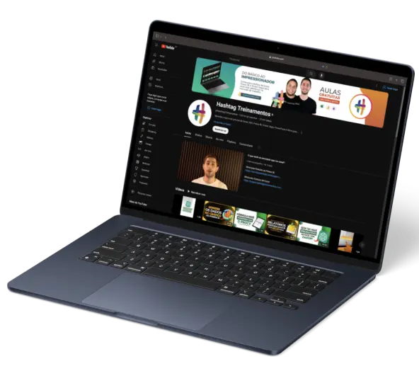 Notebook com o YouTube da Hashtag