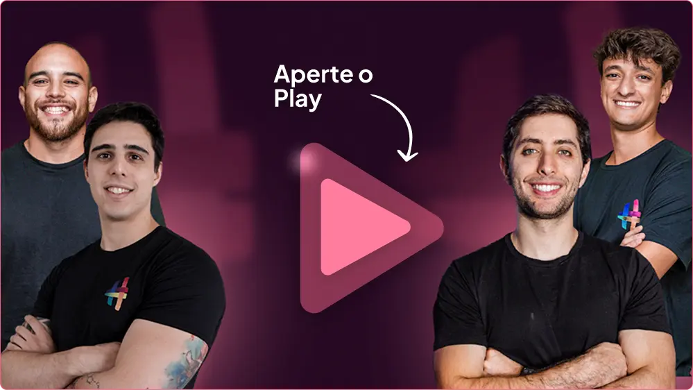 Capa do vídeo com os 4 professores do curso