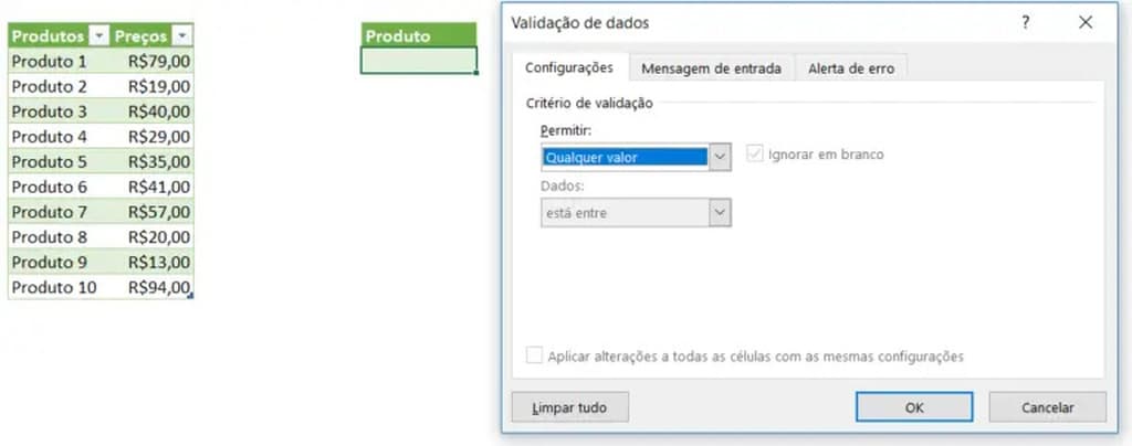 Como fazer lista suspensa no Excel