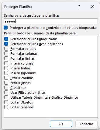 Definindo a senha