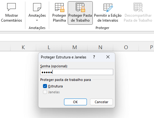 Proteção da Pasta de Trabalho