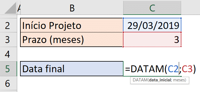 Fórmulas de Data