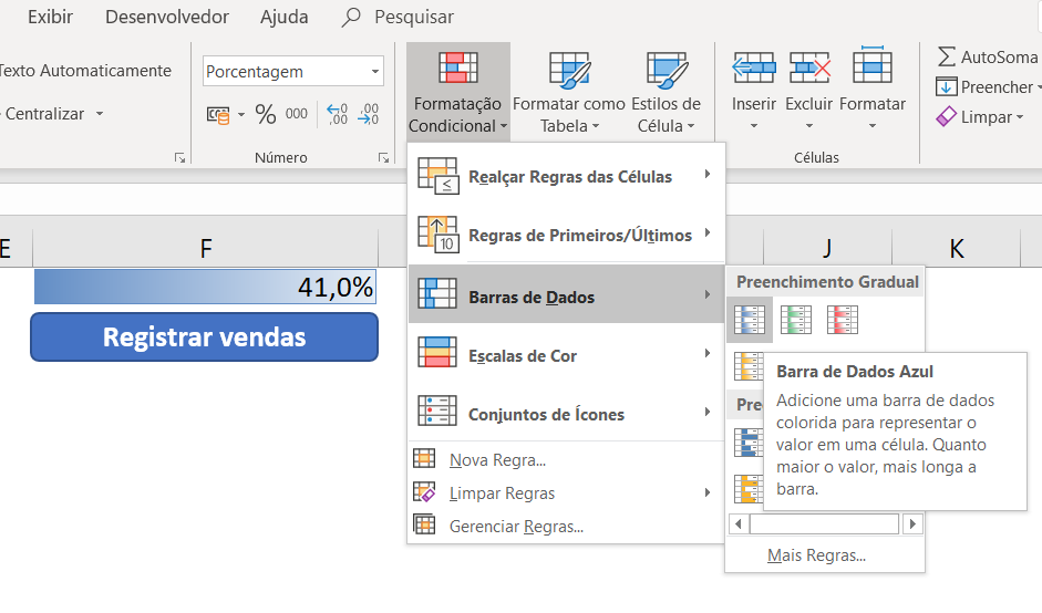 Barra de Progresso: como exibir ao separar dados em várias abas 3 Barra de Progresso Excel 3