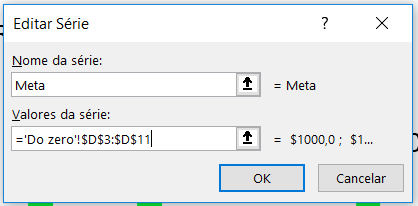 Inserindo dados nos gráficos no Excel