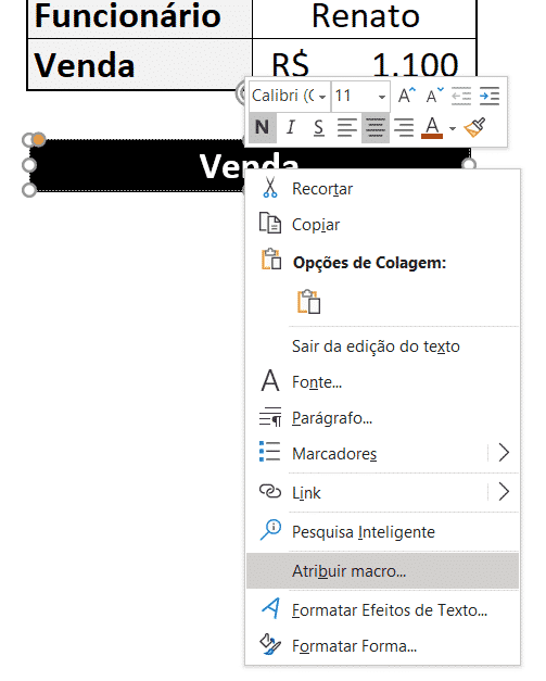 Atribuindo Macro