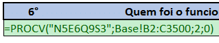 Fórmula da questão número 6 - Teste de Excel Resolvido