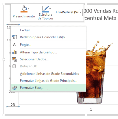 Opção para formatar o eixo do gráfico