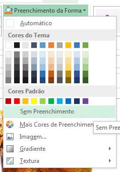 Alterando o preenchimento da forma
