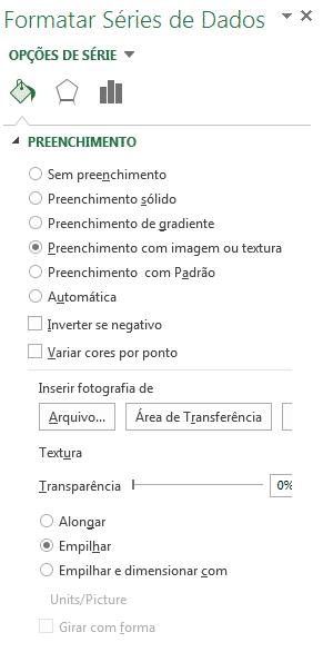 Alterando para a opção "empilhar"