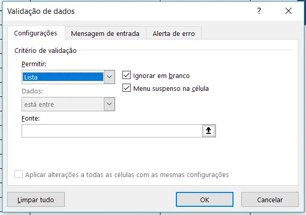 Opção de lista selecionada e as caixas marcadas