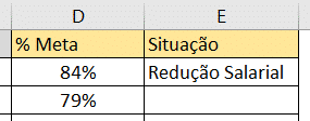 Resultado da Função SE