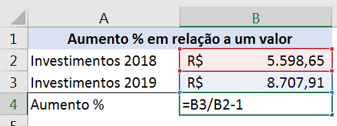 Qual a porcentagem de aumento