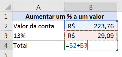 Encontrando o valor acrescido de um percentual