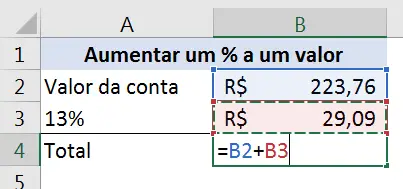 Encontrando o valor acrescido de um percentual