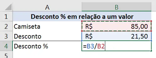 Dividindo o desconto pelo total