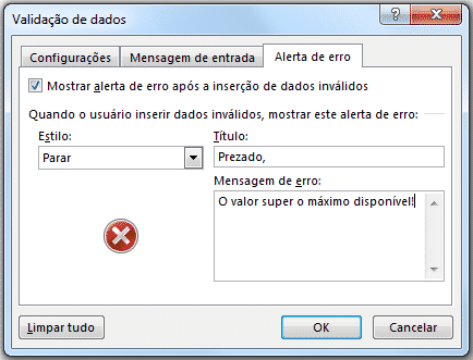 Validação de Dados Personalizada - É possível fazer tudo isso!? 4 Alteração da mensagem de erro para explicar melhor ao usuário