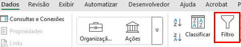 Colocando filtro na tabela