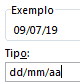 Primeiro exemplo para personalizar uma data com dia, mês e ano