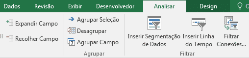 Opção de expandir e recolher campos