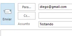 Resultado após a seleção do link/hiperlink