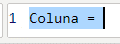 Fórmula da coluna criada (semelhante a barra de fórmulas do Excel)