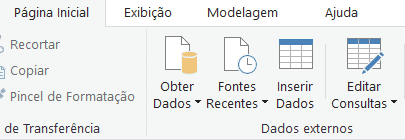 Gráfico de Cascata e Cálculo de Acumulado no Power BI 2 Opção para importar os dados (Obter Dados)