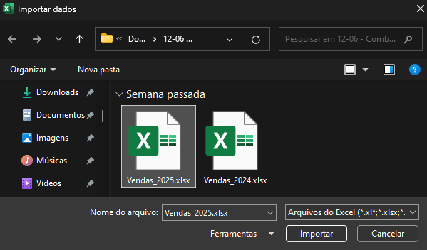 Selecionando a segunda planilha