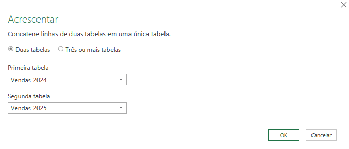 Juntar planilhas no Power Query
