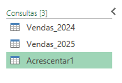tabela com os dados combinados das duas planilhas