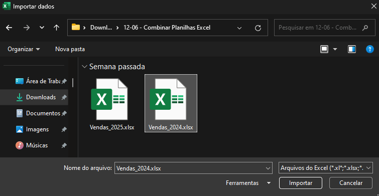 Selecionando a primeira planilha