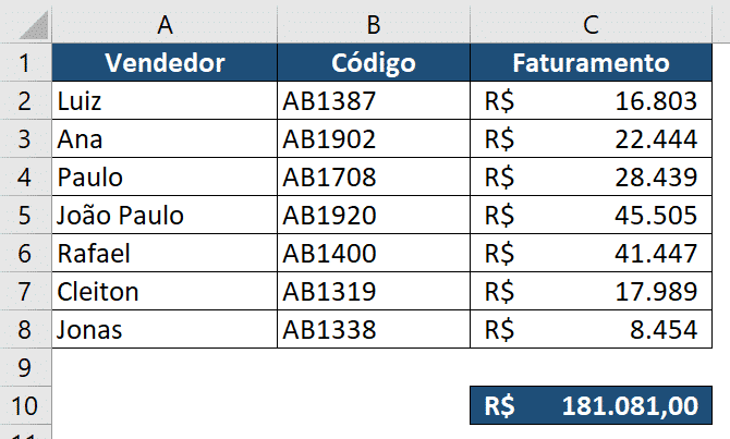 Tabela completa - Remover Espaços Excel