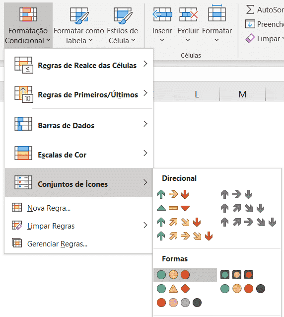 Formatação Condicional por Conjunto de Ícones