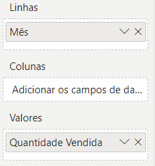 Arrastando alguns dados para os campos da matriz