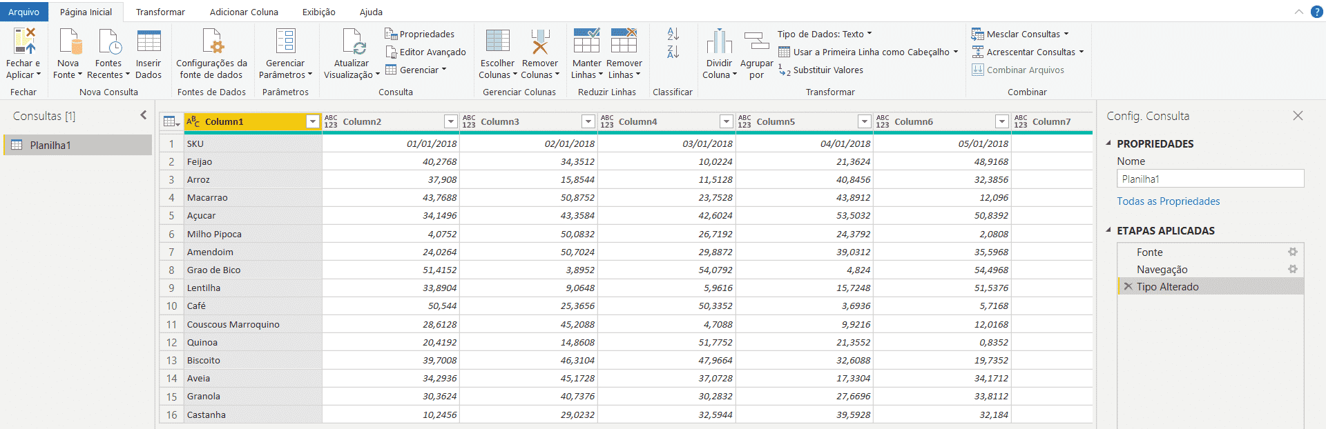 Ambiente Power Query - Exportar dados do Power BI