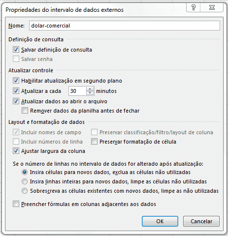 Alteração de algumas informações para atualizar os dados