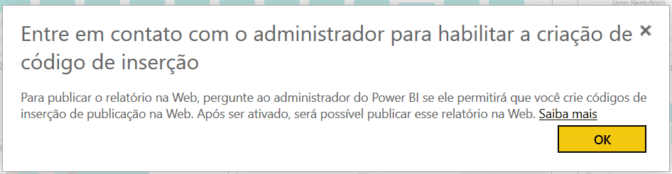 Erro de publicação por conta da atualização do Power BI