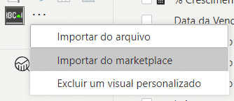 Opção para importar novos gráficos