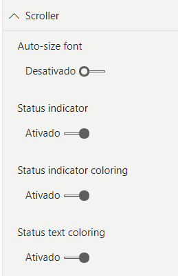Ativando a opção de Status text coloring - Gráfico Scroller