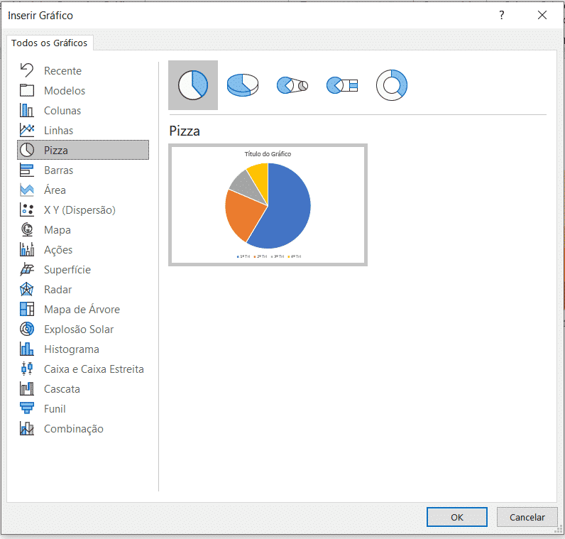 Gráfico no PowerPoint - Como Criar Gráficos do Excel no PowerPoint 8 Selecionando o tipo a ser criado
